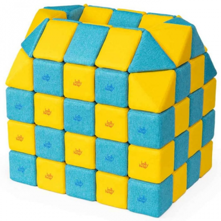 Cuburi Magnetice pentru construit, JollyHeap PARTY, 500 cuburi - 4 forme, Diverse Culori [0]