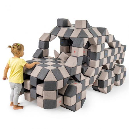 Cuburi magnetice JollyHeap® - Cuburi Magnetice pentru construit, JollyHeap PARTY, 500 cuburi - 4 forme, Diverse Culori