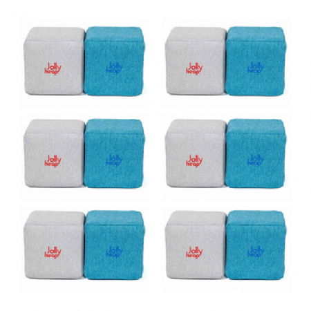 Cuburi Magnetice pentru construit, JollyHeap Pixi, 12 cuburi, Alb Fildes-Bleu [15]