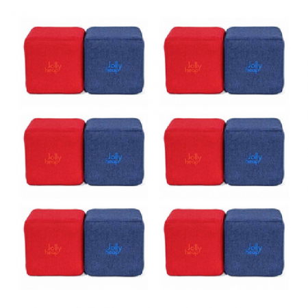 Cuburi Magnetice pentru construit, JollyHeap Pixi, 12 cuburi, Rosu-Albastru [15]