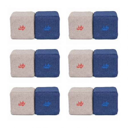 Cuburi Magnetice pentru construit, JollyHeap Pixi, 12 cuburi, Gri-Albastru [15]