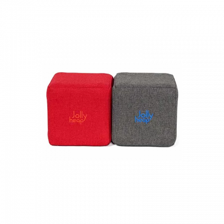 Cuburi Magnetice pentru construit, JollyHeap Pixi, 12 cuburi, Rosu-Gri Inchis [0]
