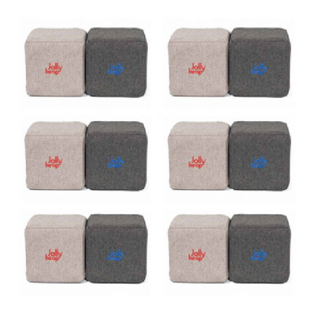 Cuburi Magnetice pentru construit, JollyHeap Pixi, 12 cuburi, Gri-Gri Inchis [15]