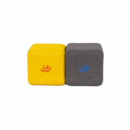 Cuburi Magnetice pentru construit, JollyHeap Pixi, 12 cuburi, Galben-Gri Inchis [0]