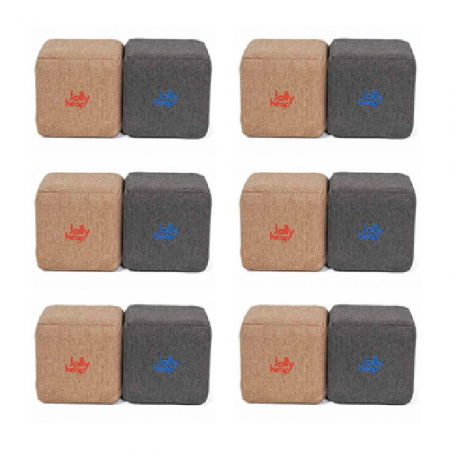 Cuburi Magnetice pentru construit, JollyHeap Pixi, 12 cuburi, Bej-Gri Inchis [15]