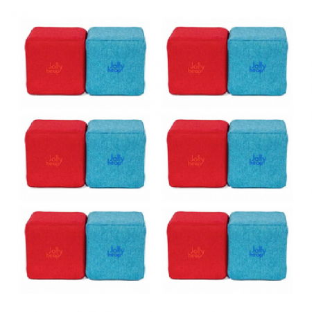 Cuburi Magnetice pentru construit, JollyHeap Pixi, 12 cuburi, Rosu-Bleu [15]