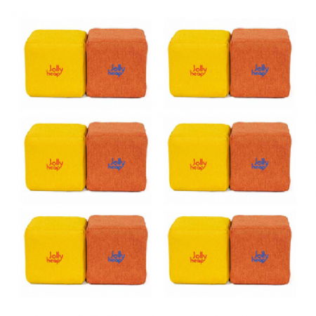 Cuburi Magnetice pentru construit, JollyHeap Pixi, 12 cuburi, Galben-Portocaliu [15]