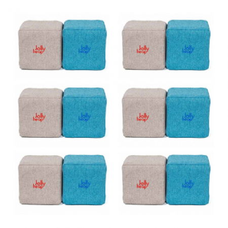 Cuburi Magnetice pentru construit, JollyHeap Pixi, 12 cuburi, Gri-Bleu [15]