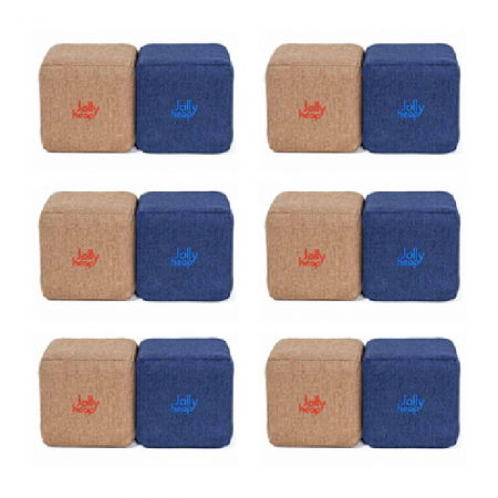 Cuburi Magnetice pentru construit, JollyHeap Pixi, 12 cuburi, Bej-Albastru [15]