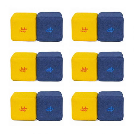 Cuburi Magnetice pentru construit, JollyHeap Pixi, 12 cuburi, Galben-Albastru [14]