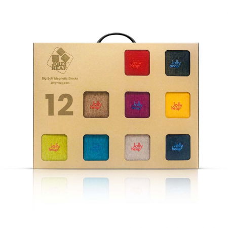 Cuburi Magnetice pentru construit, JollyHeap Pixi, 12 cuburi, Rosu-Roz [2]