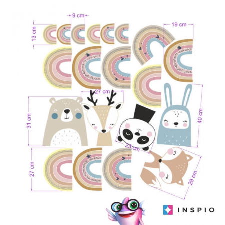 Stickere decorative si covorase - Curcubee in culori pastelate, autocolante de perete ROZ