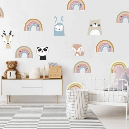 Stickere decorative si covorase - Curcubee in culori pastelate, autocolante de perete ROZ