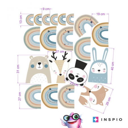 Stickere decorative - Curcubee in culori pastelate, autocolante pentru perete NEUTRE