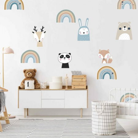 Stickere decorative - Curcubee in culori pastelate, autocolante pentru perete NEUTRE
