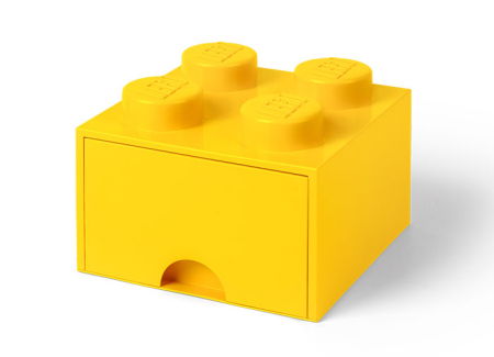Jucarii copii si jocuri educative - Cutie depozitare LEGO 2x2 cu sertar, galben (40051732)