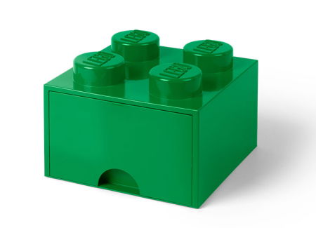 Jucarii copii si jocuri educative - Cutie depozitare LEGO 2x2 cu sertar, verde (40051734)