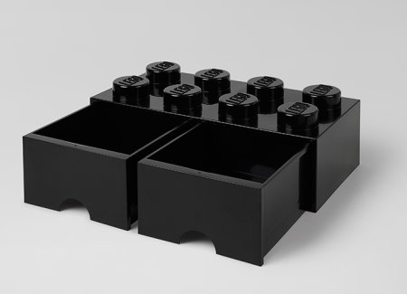 Jucarii copii si jocuri educative - Cutie depozitare LEGO® 2x4 cu sertare, negru (40061733)
