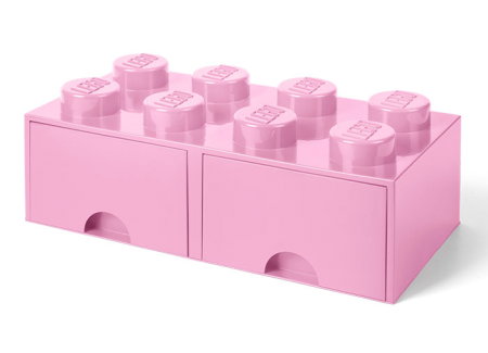 Jucarii copii si jocuri educative - Cutie depozitare LEGO® 2x4 cu sertare, roz (40061738)