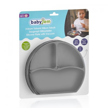 Farfurie din silicon cu 3 compartimente pentru auto-diversificare BabyJem, Diverse culori [3]