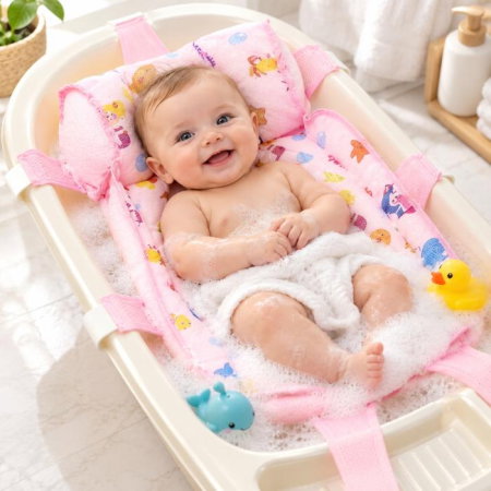 Baia bebelusului - Hamac din spuma pentru cadita Ocean Baby, Roz
