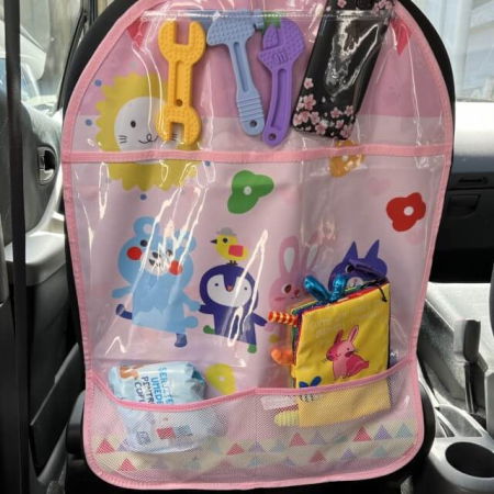Husa protectie scaun auto copii, impermeabila, 3 buzunare, Empria, 65x44.5 cm, Diverse culori [5]