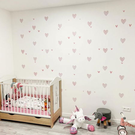 Inimioare roz - autocolante textile pentru perete [3]
