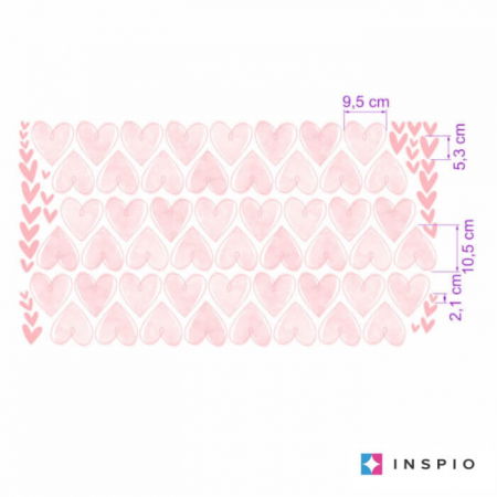 Stickere decorative - Inimioare roz - autocolante textile pentru perete
