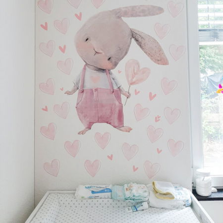 Inimioare roz - autocolante textile pentru perete [2]