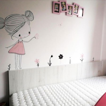 INSPIO zana in culori pudrate cu fluturi si flori, roz [2]