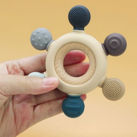 Jucarie bebe dentitie, senzoriala, inel gingival bebelusi, silicon, Empria, Bibi [2]