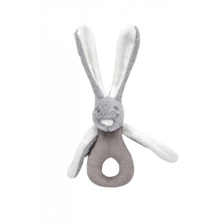 Jucarie zornaitoare bebelusi BabyJem, Iepuras din plus, 3 luni+, Gri [4]