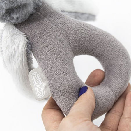 Jucarie zornaitoare bebelusi BabyJem, Iepuras din plus, 3 luni+, Gri [2]