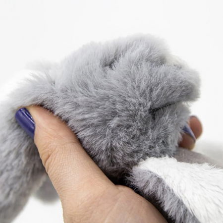 Jucarie zornaitoare bebelusi BabyJem, Iepuras din plus, 3 luni+, Gri [5]