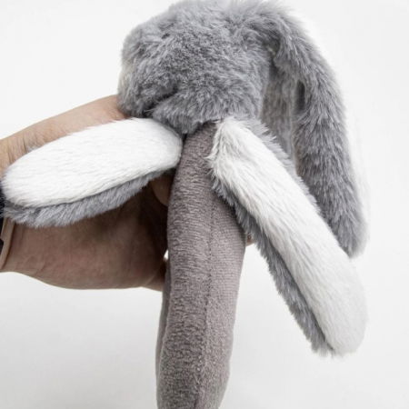 Jucarie zornaitoare bebelusi BabyJem, Iepuras din plus, 3 luni+, Gri [3]