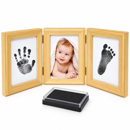 Kit rama foto tripla mobila cu cerneala pentru manuta si piciorus Drool, Diverse culori [2]