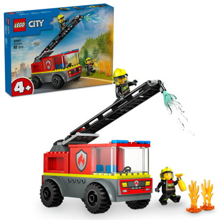 Jucarii copii si jocuri educative -  LEGO®  City - Camion de pompieri cu scara (60463), 82 piese