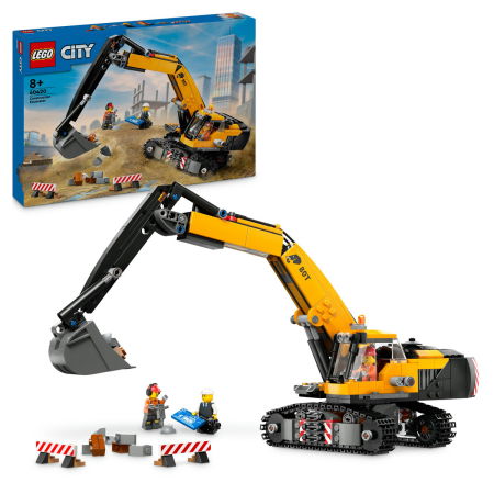 Jucarii copii si jocuri educative -  LEGO®  City - Excavator galben de constructii  (60420), 633 piese
