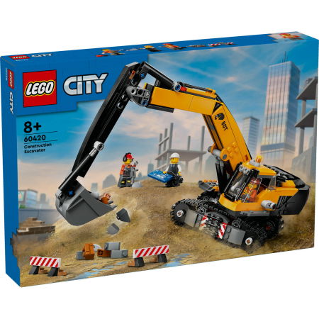 Jucarii copii si jocuri educative -  LEGO®  City - Excavator galben de constructii  (60420), 633 piese