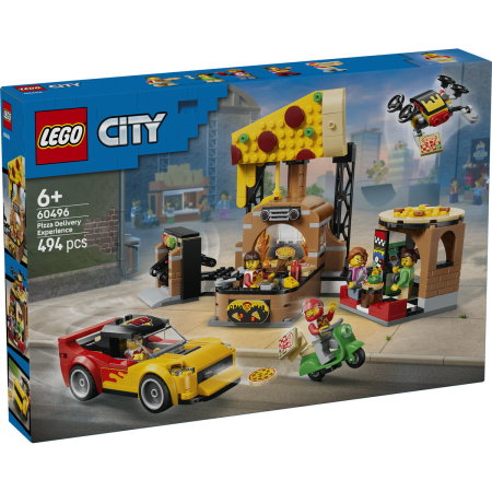 LEGO - LEGO® City - Experienta livrarii de pizza cu vehicule (60496), 494 piese