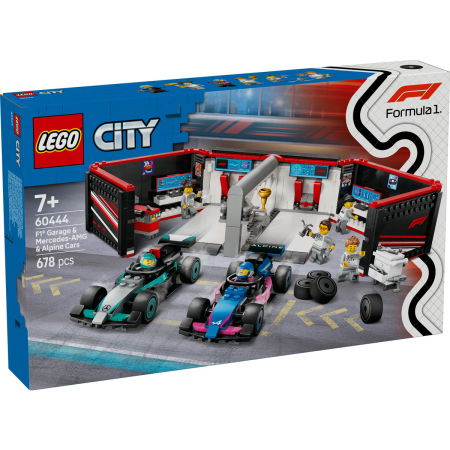 Jucarii copii si jocuri educative -  LEGO®  City - Garaj F1 si masini Mercedes-AMG si Alpine (60444), 678 piese