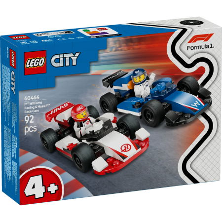 Jucarii copii si jocuri educative -  LEGO®  City - Masini de curse F1 Williams Racing si Haas F1 (60464), 92 piese