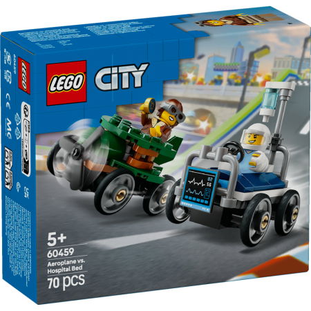 LEGO - LEGO® City -  Pachet de curse Avion vs. pat de spital (60459), 70 piese