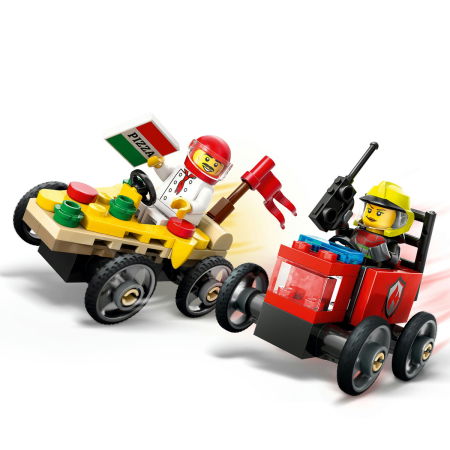 LEGO®  City - Pachet de curse Furgoneta de pizza vs. camion de pompieri (60458), 70 piese [4]