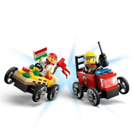  LEGO®  City - Pachet de curse Furgoneta de pizza vs. camion de pompieri (60458), 70 piese [3]