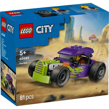 Jucarii copii si jocuri educative - LEGO® City - Vehicul hot rod (60485), 81 piese