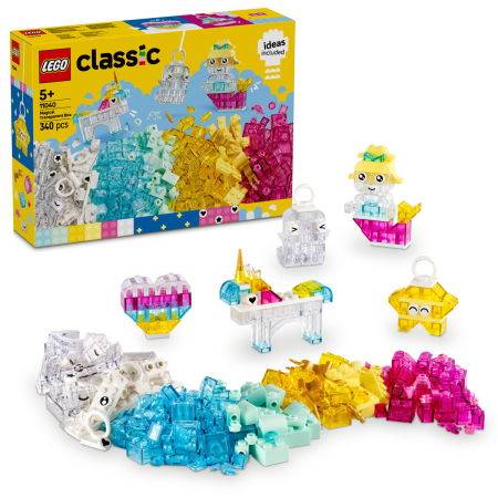 Jucarii copii si jocuri educative -  LEGO®  Classic - Cutie transparenta magica (11040), 340 piese