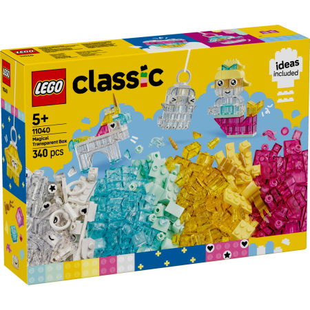 Jucarii copii si jocuri educative -  LEGO®  Classic - Cutie transparenta magica (11040), 340 piese
