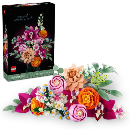 Jucarii copii si jocuri educative -  LEGO®  Colectia Botanica - Buchet de flori roz (10342), 749 piese