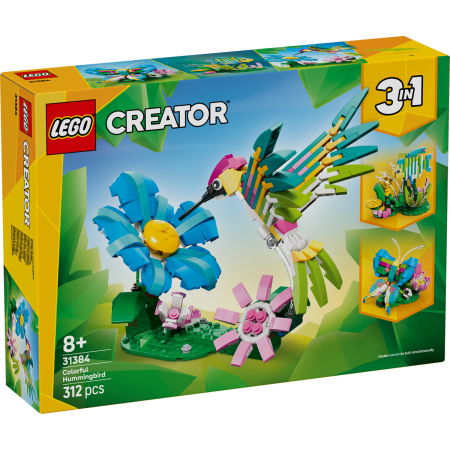 LEGO - LEGO® Creator -  Animale salbatice: Colibri colorat (31384), 312 piese